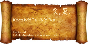 Koczkás Réka névjegykártya